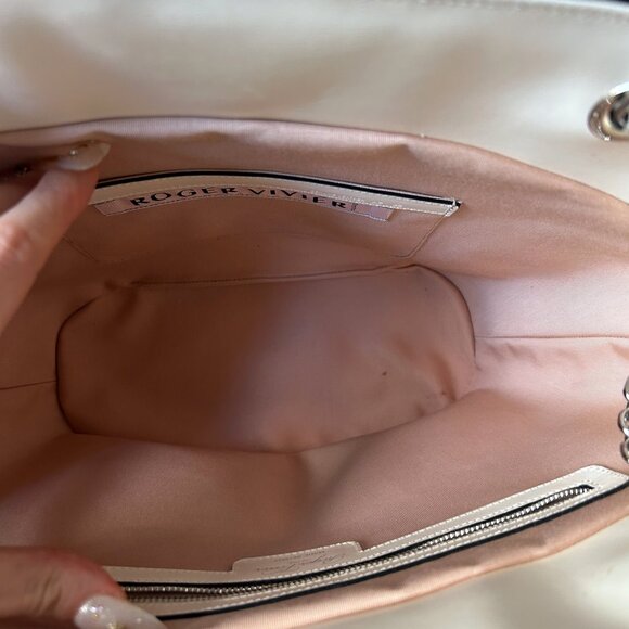 ROGER VIVIER Metallic woven leather tote, LIKE NEW - Picture 8 of 10